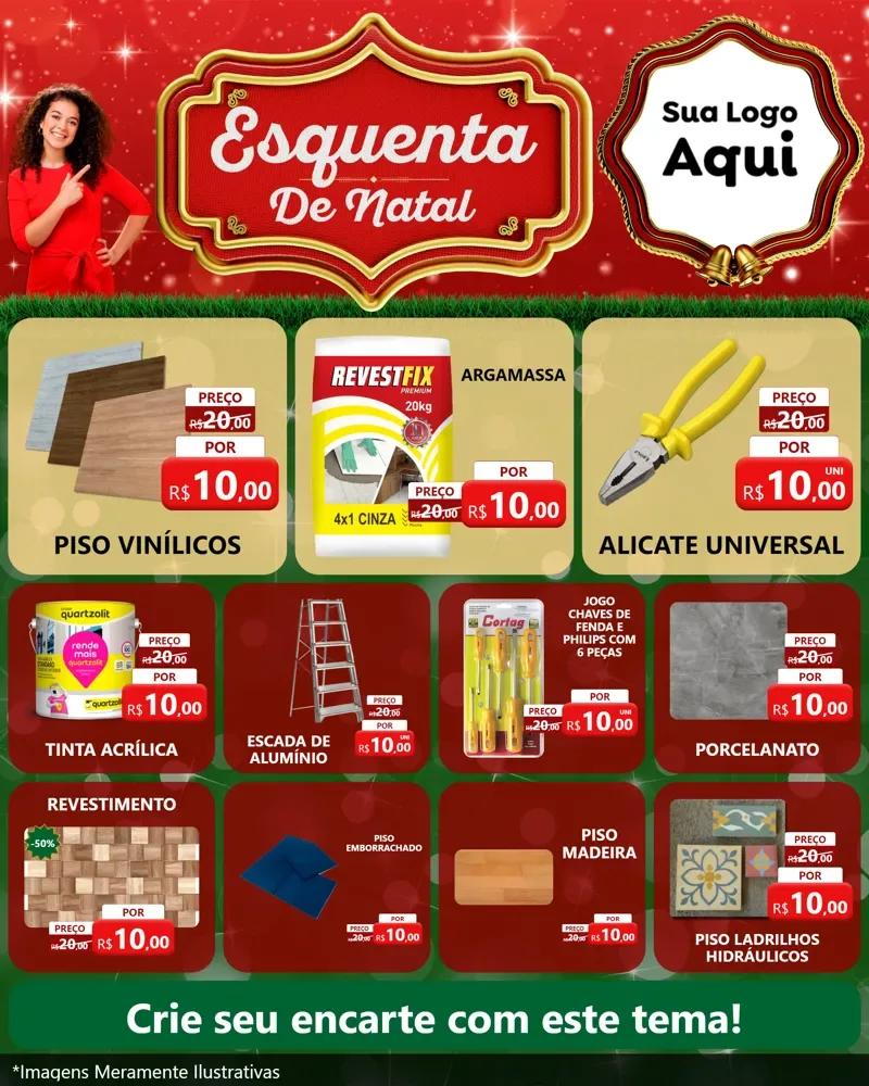 Modelo de Rede Social para Feed Instagram com o tema Esquenta de Natal para Material para Construção