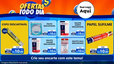 Modelo de TV para TV Horizontal com o tema Ofertas Todo Dia para Embalagens