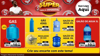 Modelo de TV para TV Horizontal com o tema Super Terça Imperdível para Água e gás