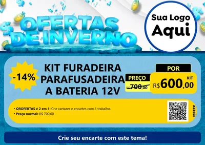 Modelo de Cartaz para Cartaz A4 Horizontal com o tema Ofertas de Inverno para Maquinas e Ferramentas