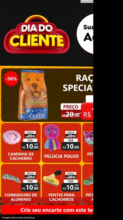 Modelo de Rede Social para Stories com o tema Dia do Cliente para Pet Shop
