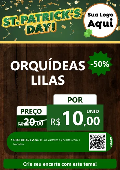 Modelo de Cartaz para Cartaz A4 Vertical com o tema St Patriks Day para Floricultura e jardim