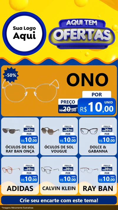 Modelo de Rede Social para Stories com o tema Aqui Tem Ofertas para Óticas