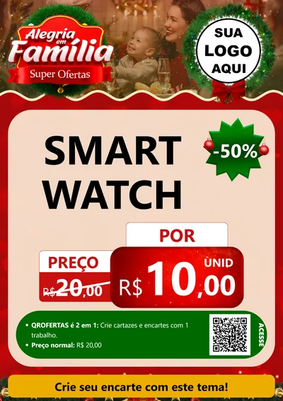 Modelo de Cartaz para Cartaz A4 Vertical com o tema Alegria Em Família - Super Ofertas para Informática