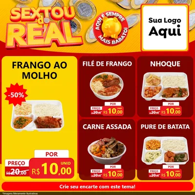 Modelo de Rede Social para Feed Facebook com o tema Sextou do Real para Restaurante