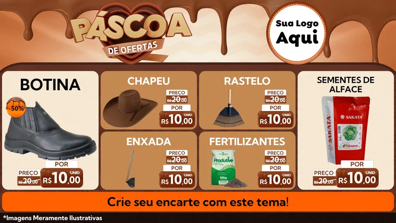 Modelo de TV para TV Horizontal com o tema Páscoa de Ofertas para Agropecuária