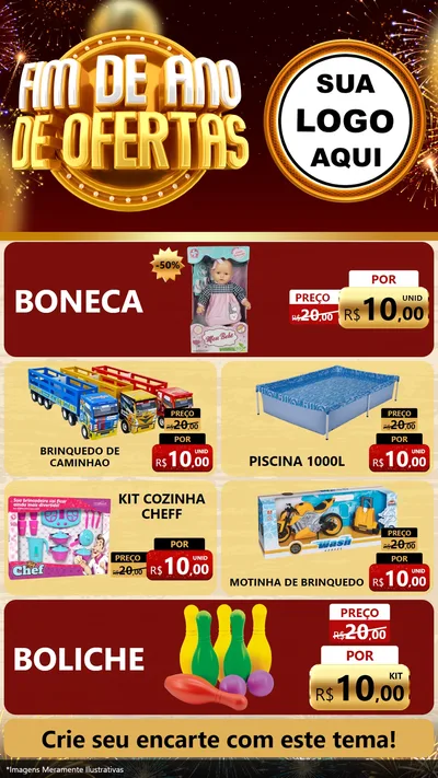Modelo de TV para TV Vertical com o tema Fim de Ano de Ofertas para Brinquedos