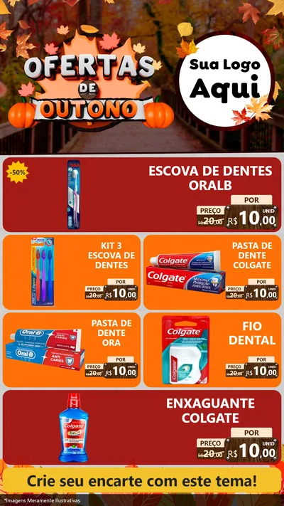 Modelo de TV para TV Vertical com o tema Ofertas de Outono para Higiene Pessoal