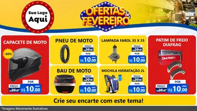 Modelo de TV para TV Horizontal com o tema Ofertas de Fevereiro para Moto peças