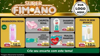 Modelo de TV para TV Horizontal com o tema Super Fim de Ano para Bebês