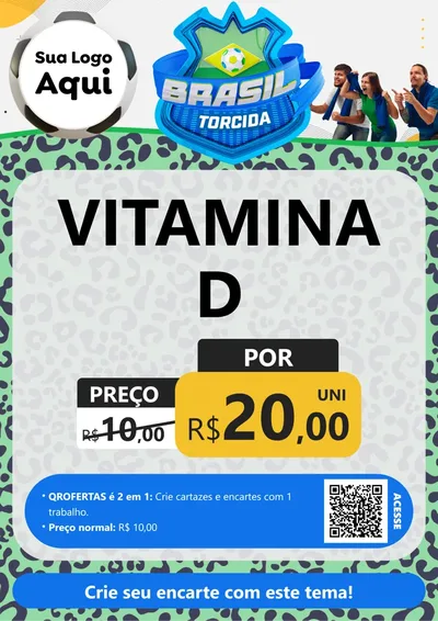 Modelo de Cartaz para Cartaz A4 Vertical com o tema Brasil Torcida - Copa para Farmácia
