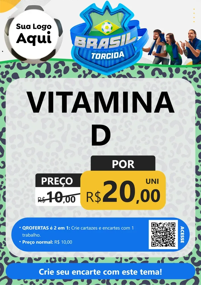 Modelo de Cartaz para Cartaz A4 Vertical com o tema Brasil Torcida - Copa para Farmácia