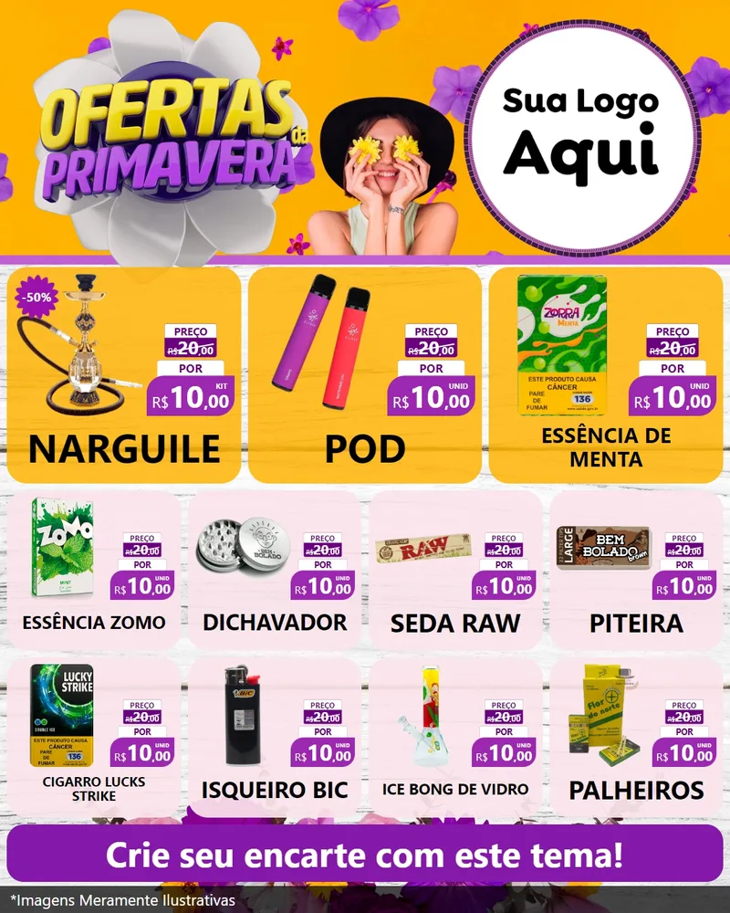 Modelo de Rede Social para Feed Instagram com o tema Ofertas Da Primavera para Tabacaria