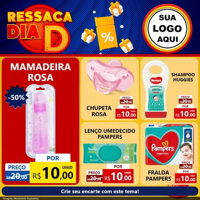Modelo de Rede Social para Feed Facebook com o tema Ressaca Dia D para Bebês