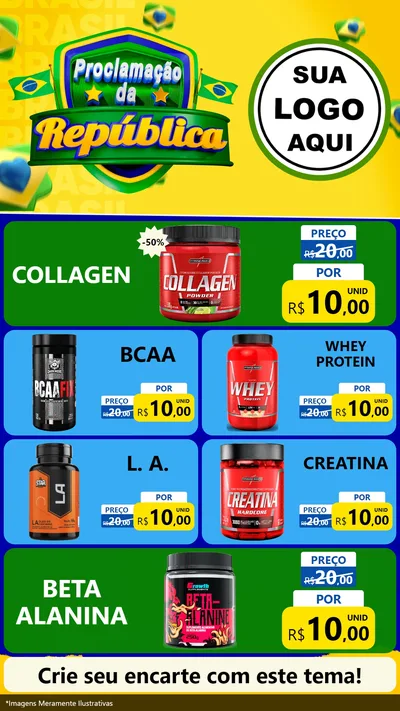 Modelo de TV para TV Vertical com o tema Proclamação da República para Suplementos alimentares