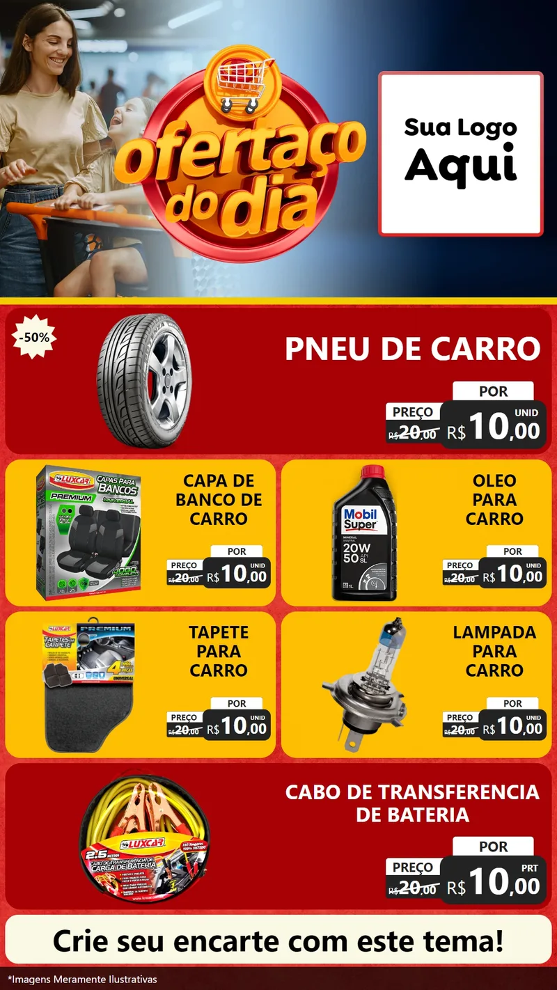 Modelo de TV para TV Vertical com o tema Ofertaço Do Dia para Auto peças