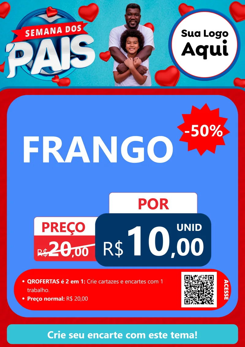 Modelo de Cartaz para Cartaz A4 Vertical com o tema Semana Dos Pais para Assados