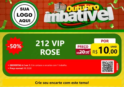Modelo de Cartaz para Cartaz A4 Horizontal com o tema Outubro Imbatível para Perfumes