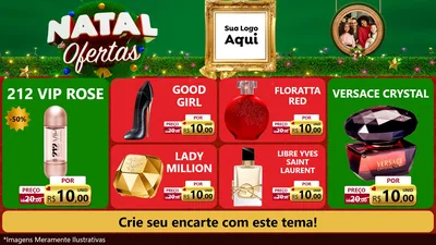 Modelo de TV para TV Horizontal com o tema Natal de Ofertas para Perfumes