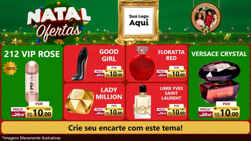 Modelo de TV para TV Horizontal com o tema Natal de Ofertas para Perfumes