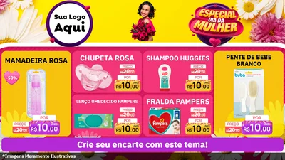 Modelo de TV para TV Horizontal com o tema Especial Dia da Mulher para Bebês