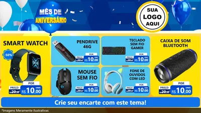 Modelo de TV para TV Horizontal com o tema Mês de Aniversário para Informática
