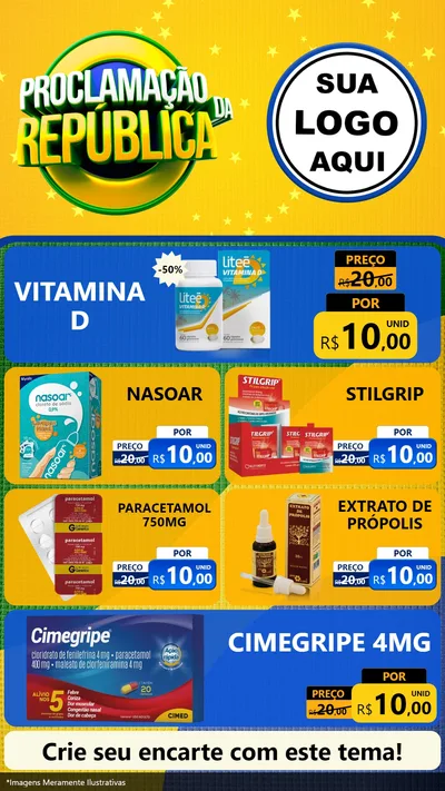 Modelo de TV para TV Vertical com o tema Proclamação da República para Farmácia