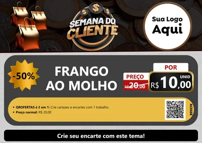 Modelo de Cartaz para Cartaz A4 Horizontal com o tema Semana do Cliente para Restaurante