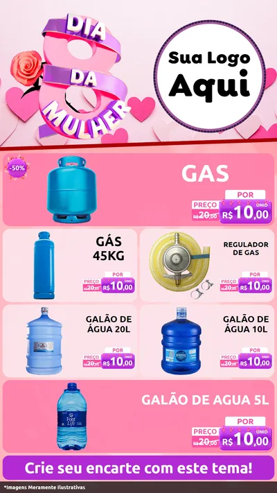 Modelo de TV para TV Vertical com o tema Dia da Mulher para Água e gás