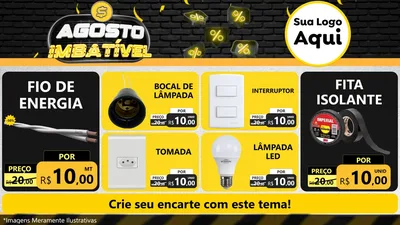 Modelo de TV para TV Horizontal com o tema Agosto Imbatível para Materiais Elétricos