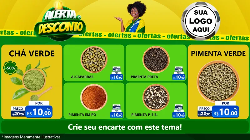 Modelo de TV para TV Horizontal com o tema Alerta de Desconto para Produtos Naturais