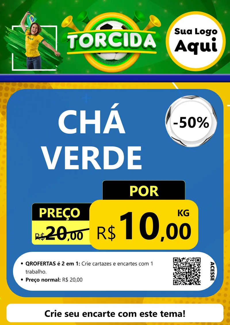 Modelo de Cartaz para Cartaz A4 Vertical com o tema Torcida para Produtos Naturais