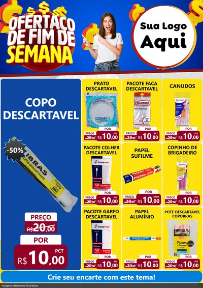Modelo de Encarte para Encarte A4 Vertical com o tema Ofertaço de Fim de Semana para Embalagens