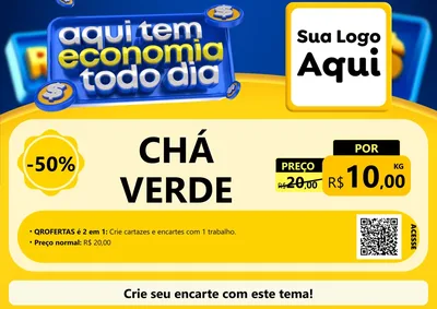 Modelo de Cartaz para Cartaz A4 Horizontal com o tema Aqui Tem Economia Todo Dia para Produtos Naturais