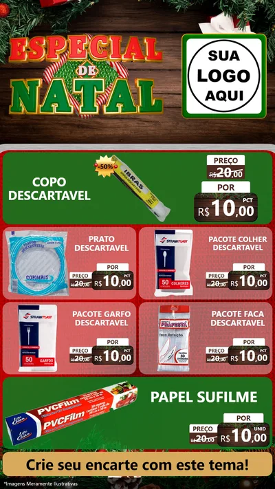Modelo de TV para TV Vertical com o tema Especial de Natal para Embalagens