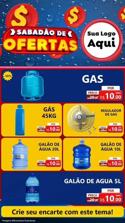 Modelo de TV para TV Vertical com o tema Sabadão de Ofertas para Água e gás