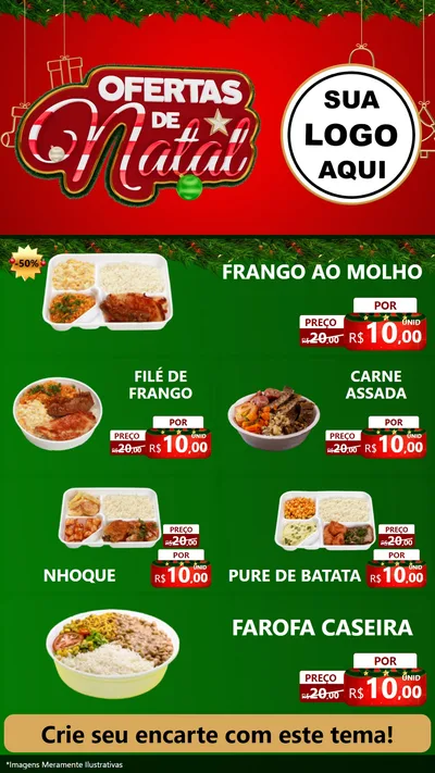 Modelo de TV para TV Vertical com o tema Ofertas de Natal para Restaurante