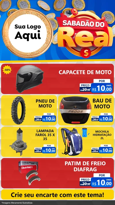 Modelo de TV para TV Vertical com o tema Sabadão do Real para Moto peças