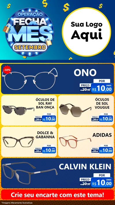Modelo de TV para TV Vertical com o tema Operação Fecha Mês Setembro para Óticas