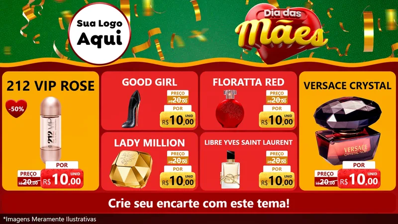 Modelo de TV para TV Horizontal com o tema Dia das Mães para Perfumes