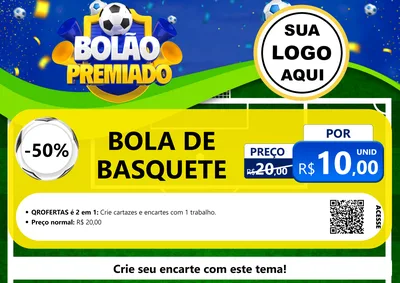 Modelo de Cartaz para Cartaz A4 Horizontal com o tema Bolão Premiado para Artigos Esportivos