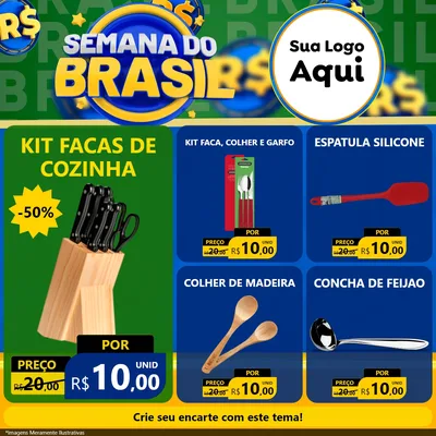 Modelo de Rede Social para Feed Facebook com o tema Semana Do Brasil para Utilidades Domésticas