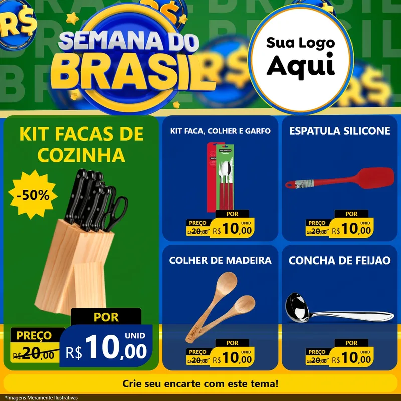 Modelo de Rede Social para Feed Facebook com o tema Semana Do Brasil para Utilidades Domésticas