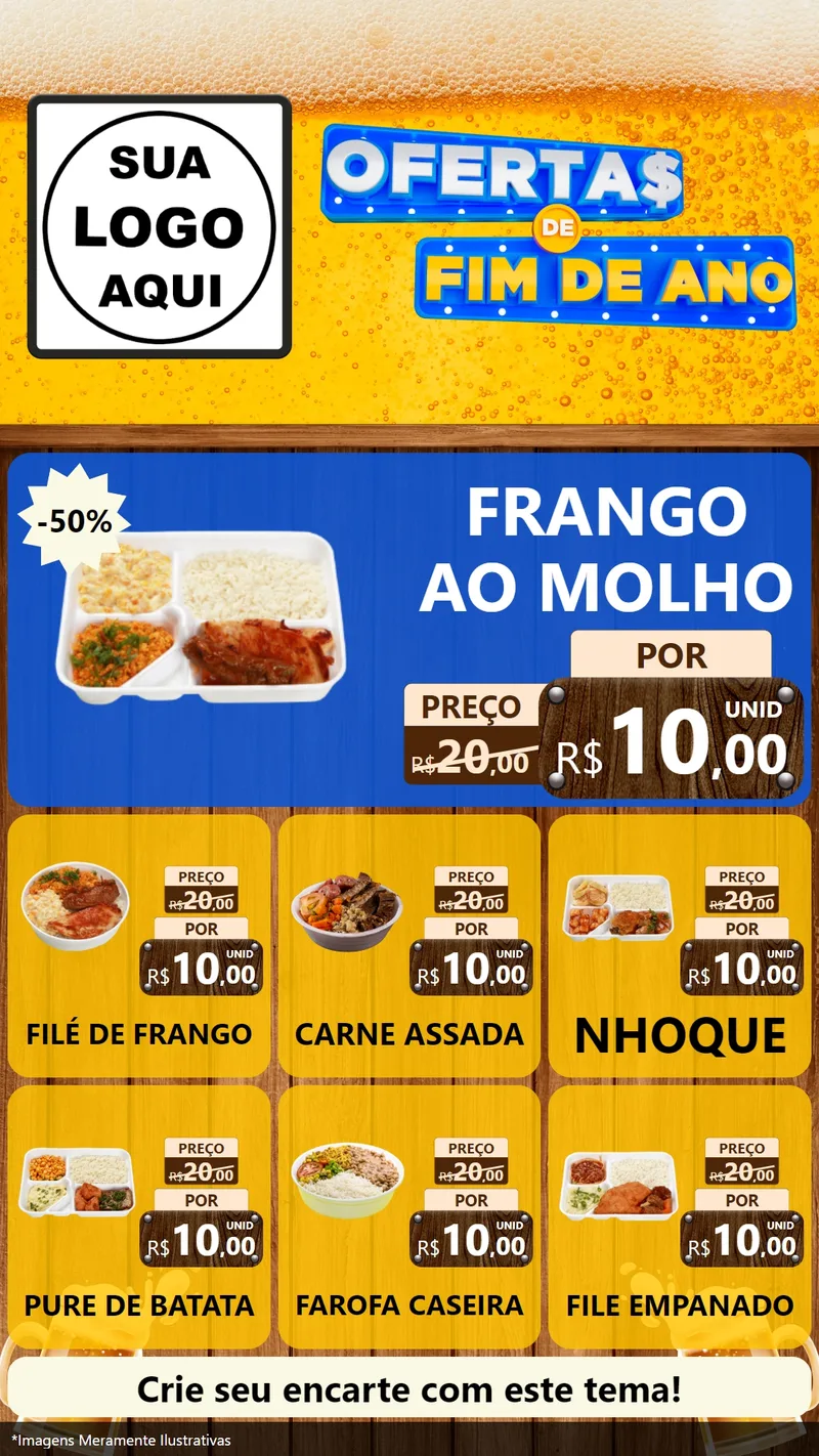 Modelo de Rede Social para Stories com o tema Ofertas de Fim de Ano para Restaurante