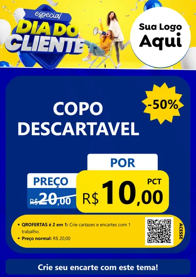 Modelo de Cartaz para Cartaz A4 Vertical com o tema Especial Dia do Cliente para Embalagens