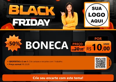 Modelo de Cartaz para Cartaz A4 Horizontal com o tema Black Friday para Brinquedos