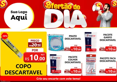 Modelo de Encarte para Encarte A4 Horizontal com o tema Ofertão do dia para Embalagens