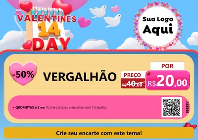Modelo de Cartaz para Cartaz A4 Horizontal com o tema Valentine's Day para Ferragens