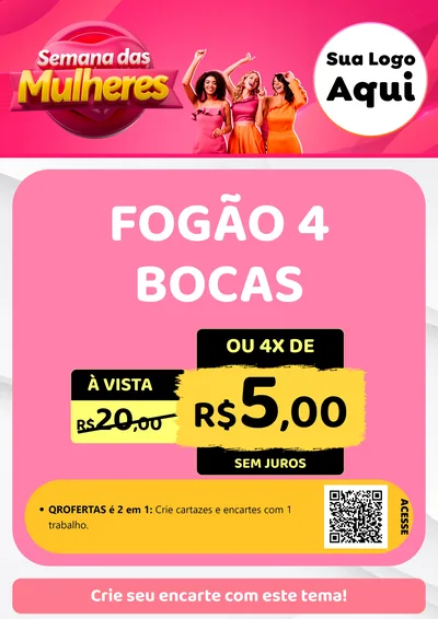 Modelo de Cartaz para Cartaz A4 Vertical com o tema Semana das Mulheres para Móveis e Eletro