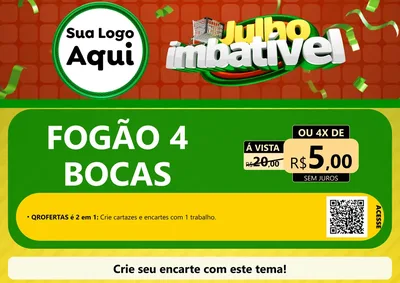 Modelo de Cartaz para Cartaz A4 Horizontal com o tema Julho Imbatível para Móveis e Eletro